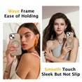 thumbnail image 3 of YINLAI iPhone 15 Plus Case/iPhone 14 Plus Case Mag-safe Wavy Frame Design Translucent Matte Back TPU Bumper Shockproof Magnetic Protective Case for iPhone 14 Plus,Brown, 3 of 7