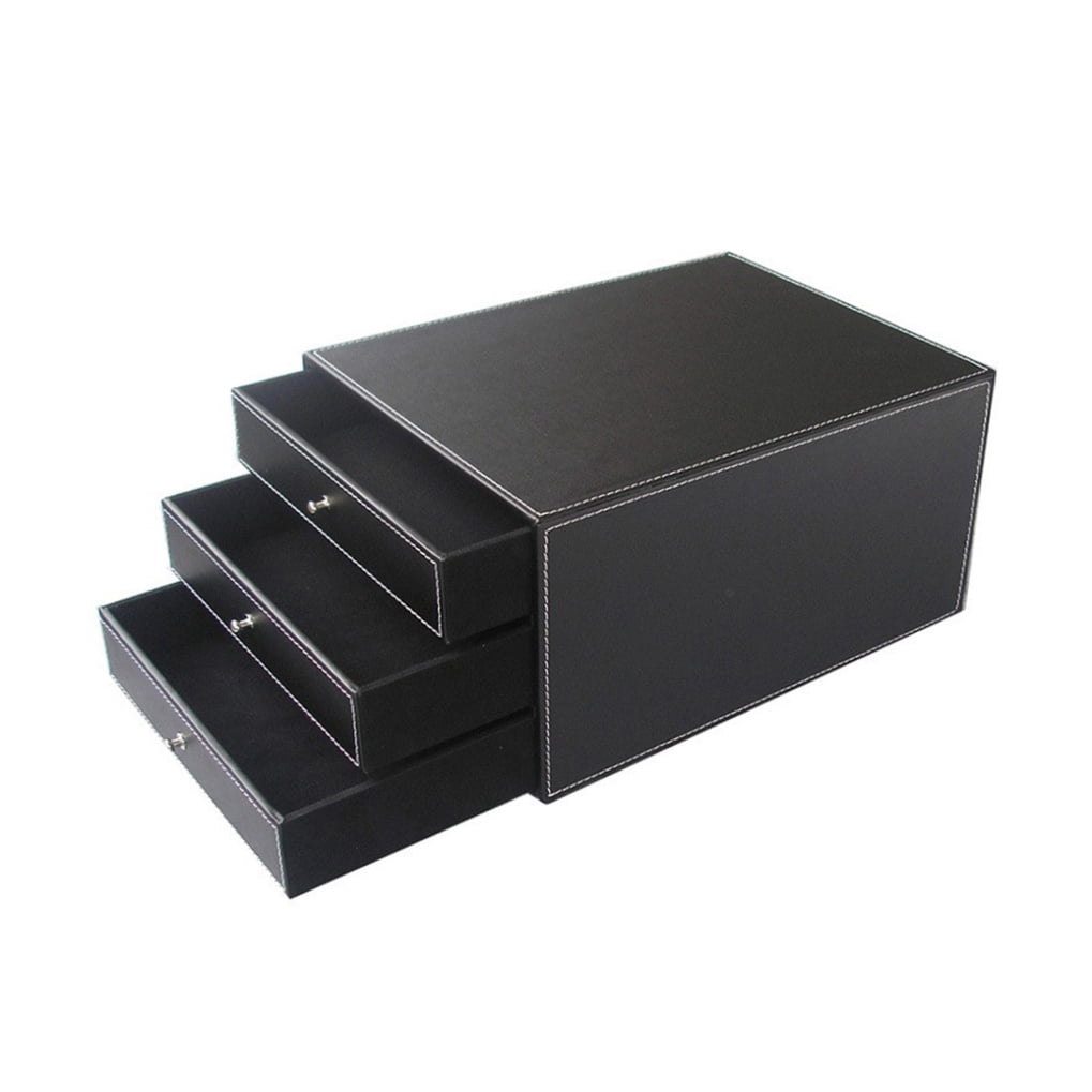 WHAMVOX  Drawer Storage Cabinet Layered for Desk File Work Office Black