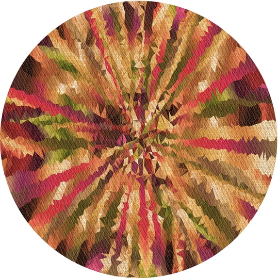 Ahgly Company Indoor Round Patterned Carrot Orange Area Rugs, 3' Round