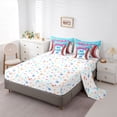 thumbnail image 5 of Feelyou Teens Birthday Cake Bedding Comforter Set 7pcs, Eat Sleep Ice Blue King Bedding Sets, Baseball Gaming Sport Reversible Bed Sheets, Ultra Soft Bedroom Decor, 5 of 8