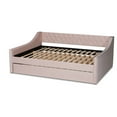 thumbnail image 5 of Baxton Studio Raphael Contemporary Upholstered with Trundle Daybed, Full, Pink, 5 of 12