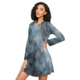 thumbnail image 3 of FORMRS Womens Long Sleeve Nightgowns Crew Neck Sleep Shirt Soft Pajamas Sizes S-3XL, Watercolor Sky Pattern, 3 of 8