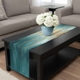 thumbnail image 4 of Abstract Turquoise Gold Table Runner 70 Inches Long, Modern Minimalist Art Kitchen Coffee Dining Table Decoration for Home Party Birthday Wedding Home Decor 13x70 Inches, 4 of 8