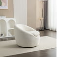 thumbnail image 4 of Roundhill Furniture Winnie Modern Teddy Boucle Fabric Barrel Chair, 360 Degree Swivel, White, 4 of 13