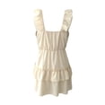 thumbnail image 6 of Franhais Women Summer Elegant Solid Color Mini Ruffle Dress Sexy Off Shoulder Party Dress Ladies Fashion Sleeveless Office Dress, 6 of 6