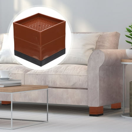 BESTOYARD Couch Risers Plastic Brown Furniture Lift Storage 2Pcs