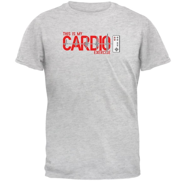 My Cardio Exercise Game Controller Heartbeat Mens T Shirt Light Heather Grey X-LG