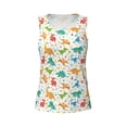 thumbnail image 4 of Xecao Dinosaur print women's scoop neck, loose-fit workout tank tops for the gym., 4 of 9