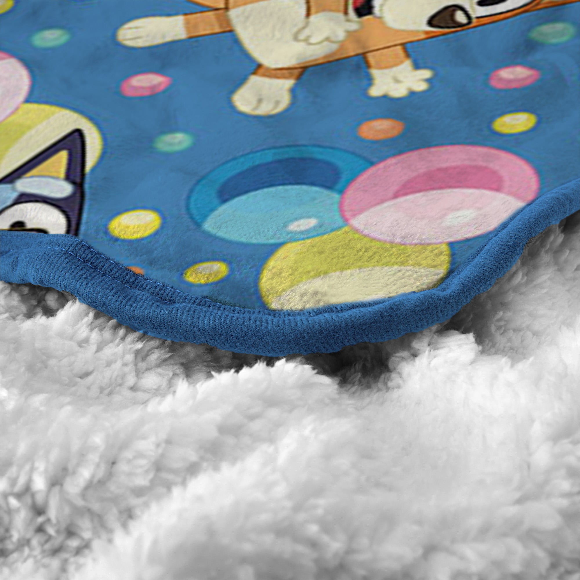 Bluey Dancing Fun Kids Silk Touch Throw Blanket with Sherpa Reverse, 46 x 60 inches – Soft Plush Fleece Throw Blanket