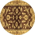 thumbnail image 1 of Ahgly Company Indoor Round Oriental Brown Traditional Area Rugs, 5' Round, 1 of 4