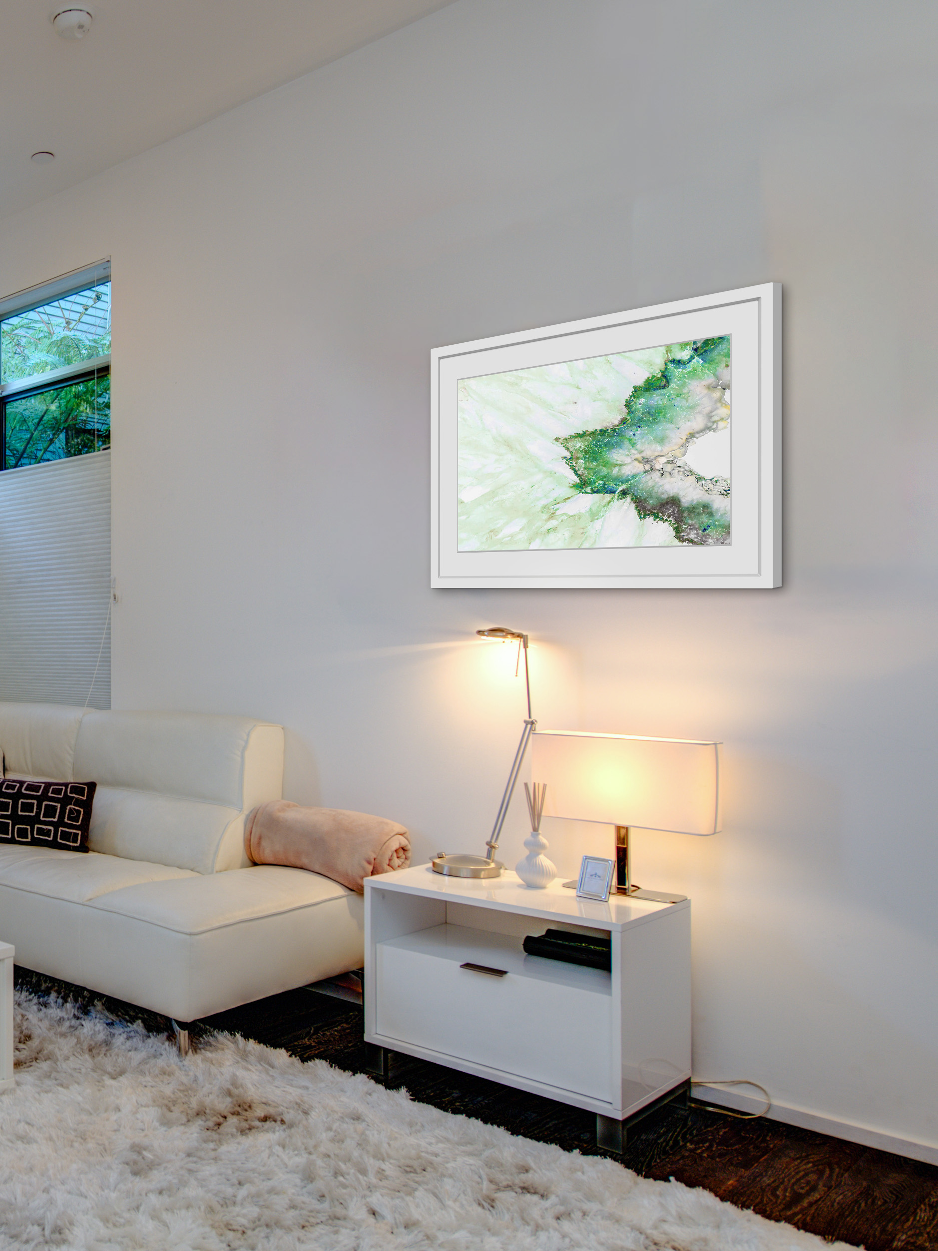 "Green Outline" Framed Painting Print