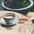 thumbnail image 3 of Ambesonne Mid Century Fitted Round Tablecloth, Rainbows Boho Modern, 45"- 56" Diameter, Eggshell Dried Rose Grey, 3 of 5