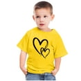 thumbnail image 4 of Wavsuf Kids T-Shirts Girls and Boys Summer Solid Printed Casual Yellow Shirts Size 5-6 Years, 4 of 4