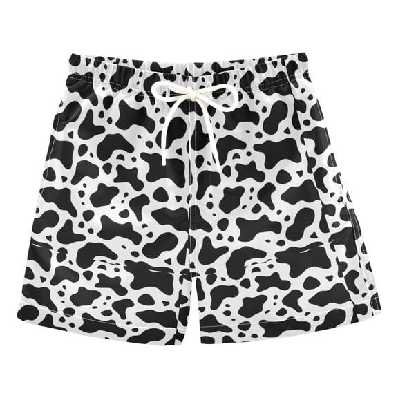 joogoo Boys Swim Trunks Black and White Beach Board Shorts Drawstring Swimsuit XS