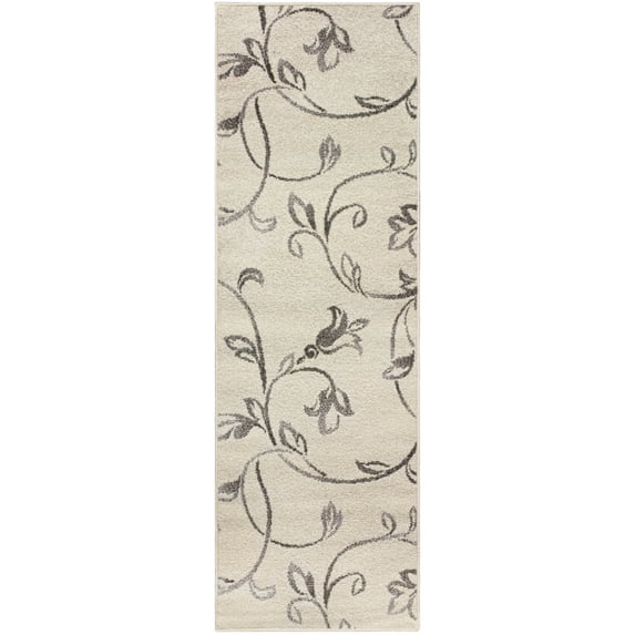 Designer Ambrosia Indoor Area Rug, Ivory, 2.6' x 8'