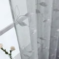 thumbnail image 6 of Yesfashion Sheer Curtains, 2 Panels Leaf Embroidery Sheer Curtains, Textured Solid Grommet Voile Curtains for Living Room Bedroom, 6 of 7