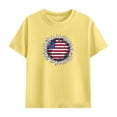 thumbnail image 4 of 4th of July Unisex Yellow 2 Piece Shorts Set for Kids Boys Girls Patriotic USA Flag Print Summer Outfit Size 100-160,Size 4 T, 4 of 9