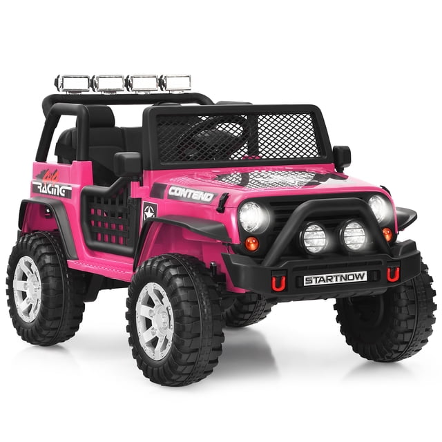 Patiojoy Kids Ride on Truck 12V Electric Truck w/Remote Control Battery Powered Ride on Toy Car Pink