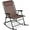 Brown, variant on ZMMOO Outdoor Folding Rocking Chair - Zero Gravity Lounge Chair with Adjustable Recline, Padded Headrest Pillow, and Portable Design - Weather-Resistant Patio Rocker , Lawn & Deck - Brown