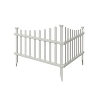 30in H x 40in W (2 Panels) No Dig Zippity Ashley Corner Vinyl Picket Fence, Garden Fence Border, Decorative Fence For Garden, White Vinyl Panels for Backyard, Patio & Yard, ZP19007