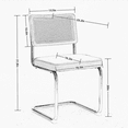 thumbnail image 5 of Tcbosik Dining Chairs Set of 2, Modern Velvet Upholstered Accent Chair with Rattan Back and Stainless Chrome Base for Kitchen, Living Room, Olive Green, 5 of 11