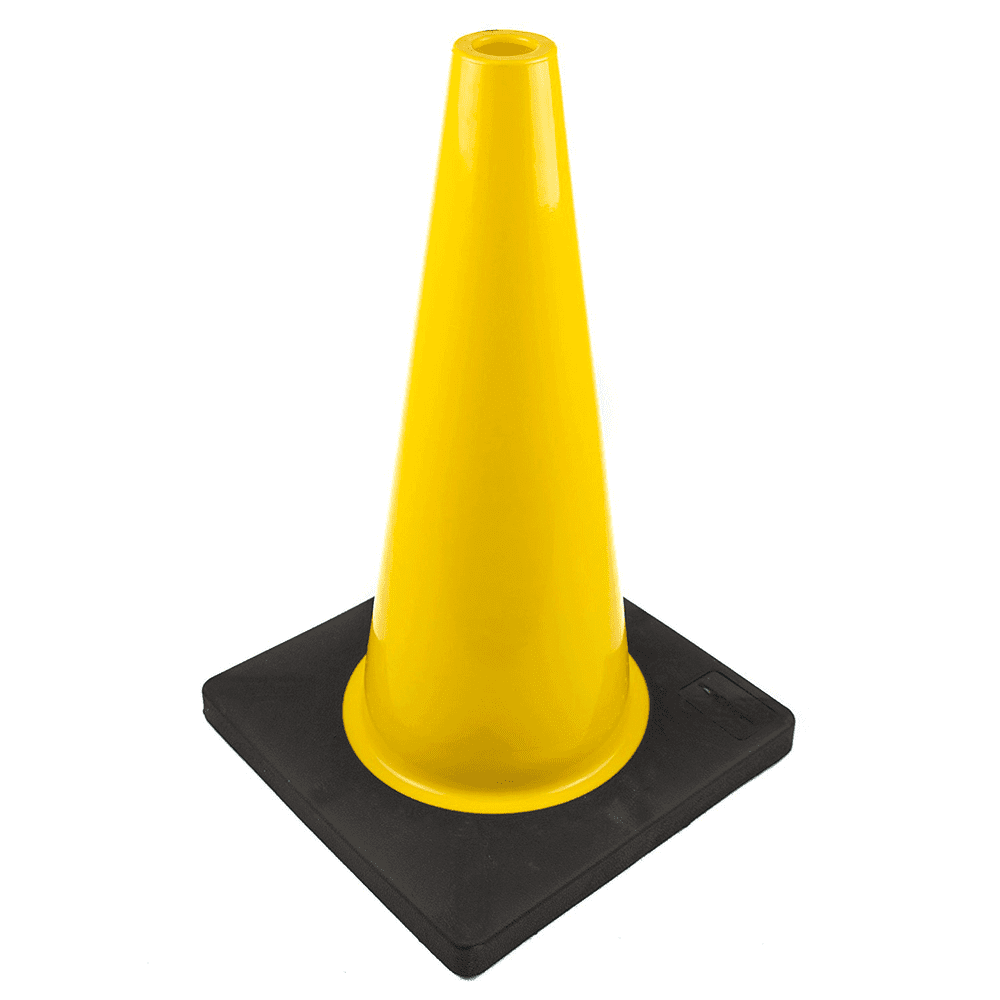 18" Traffic Cones, Plain Yellow / 12