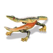 Pewter Rain Forest Lizard Trinket Box