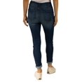 thumbnail image 2 of Indigo Jeans Skinny à Revers Roulé Taille Haute Rein Destructed, Bleu Foncé, 3, 2 of 2