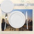 thumbnail image 3 of Ambesonne Scenery Place Mats Set of 4, Shanghai Morning View, Standard Size, Blue Brown, 3 of 6
