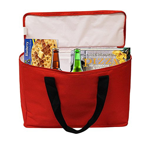 Earthwise Insulated Grocery Bag Tote Extra Large Heavy Duty Nylon Cooler w/Zipper Closure and ...