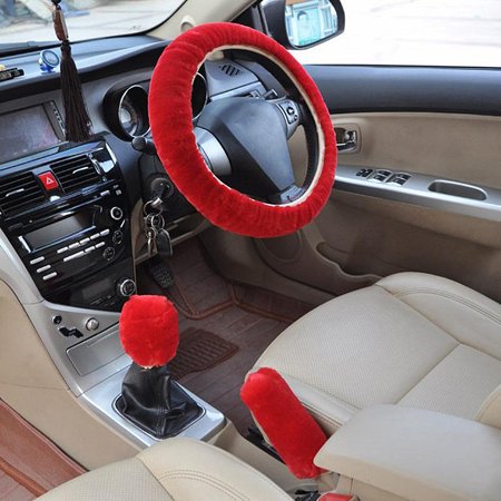 Jeobest Car Steering Wheel Cover Set - 3PCS/Set Universal Car Steering Wheel Cover (Size Dia. 38cm / 15