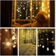 thumbnail image 2 of Guirnalda de luces, luces de cortina, luces LED de copo de nieve navideñas de 3,5 m, 8 modos de iluminación, decoración de ventanas, Navidad, boda, cumpleaños, hogar, patio, blanco cálido ER, 2 of 5