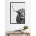 thumbnail image 5 of Kate and Laurel Sylvie B&W Highland Cow No. 1 Framed Canvas Wall Art by Amy Peterson Art Studio, 23x33 Gold, Black and White Animal Portrait Art, 5 of 6