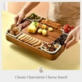 thumbnail image 5 of Acacia Cheese Board Set, Square Shaped Charcuterie Set, Cheese Platter, Handcrafted Design and Stainless Steel Cutlery Set - Gift for Any Occasion Without Engraving, 5 of 5