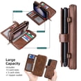 thumbnail image 5 of SaniMore Case for Samsung Galaxy S22 Magnetic Detachable Wallet, RFID Blocking PU Leather Cover Support Kickstand & Card Slot Built-in Crossbody Strap Shockproof Protection Shell, Brown, 5 of 9