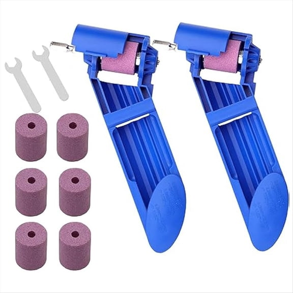 Portable Drill Bit Sharpener with Grinding Wheel Sharpening Drill Bit Tool for Metal Iron Drill Polishing Drill Grinder,2 x drill sharpeners 6 x grinding wheels,Blue