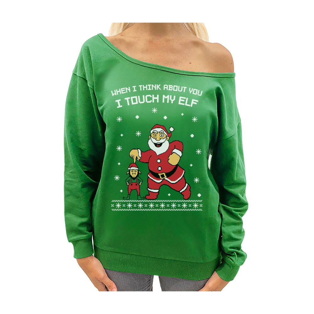 I Touch My Elf Ugly Christmas Sweater Funny Men Women Xmas Sweater 