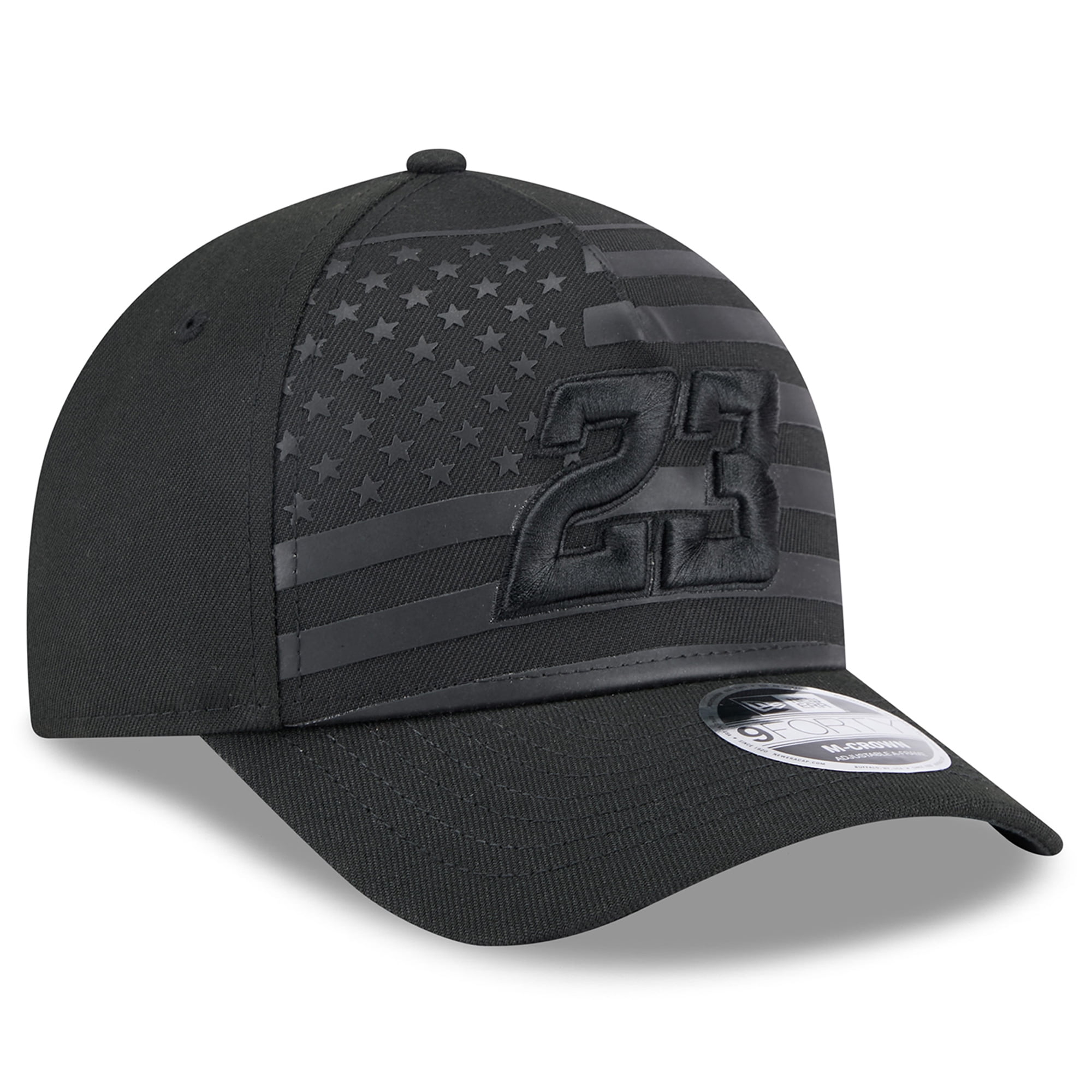 Men's New Era Black Bubba Wallace American Flag 9FORTY M-Crown A-Frame Adjustable Hat