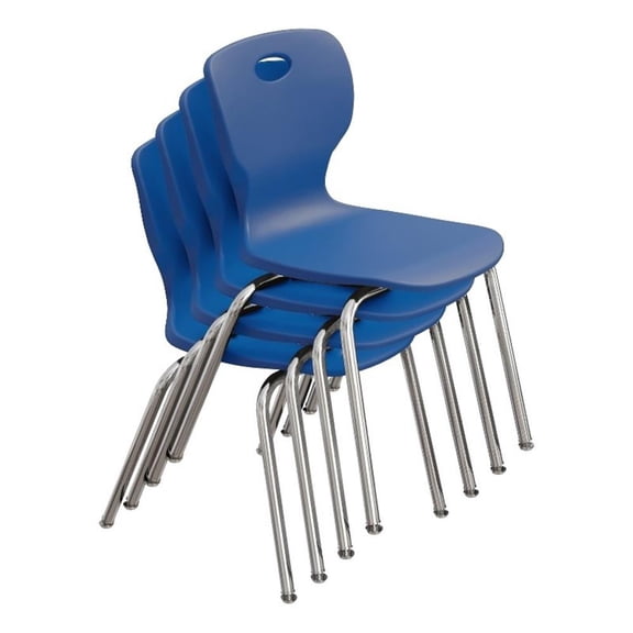 Correll CSC 18" Classic Metal/Plastic Stacking Student Chair - Blue (Set of 4)