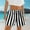 Black, variant on Women's Summer Beach Lounge Shorts Casual Striped High Waisted Sleep Pajama Shorts