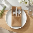thumbnail image 4 of Unique Bargains 12Pcs Washable Reusable Dinner Cloth Napkins Brown 12x12inch, 4 of 6