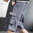 thumbnail image 2 of Pantalones cortos cargo para hombre, de gran tamaño, con bolsillos con cordón, pantalones cortos para hombre, pantalones cortos anchos y cómodos, nuevos para hombre, hermosos pantalones Y2k, 2 of 5