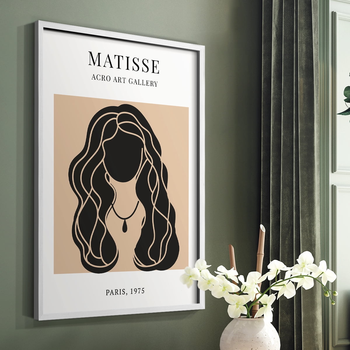 Matisse CXIX Framed Print in White Solid Wood 8 x 10 Framed Print