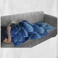 thumbnail image 6 of Blue Soft Flannel Fleece Throw Blanket, Abstract Petals of Gerbera Flower with Water Drops Macro Close up Photography, Cozy Plush for Indoor and Outdoor Use, 50" x 60", Blue Pale Blue, by Ambesonne, 6 of 6