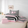 thumbnail image 6 of Manfei Pink Bows Monogrammed R 7-Piece King Bedding,Geometric Lines Art King Bed in a Bag,Pink Reversible, 6 of 7
