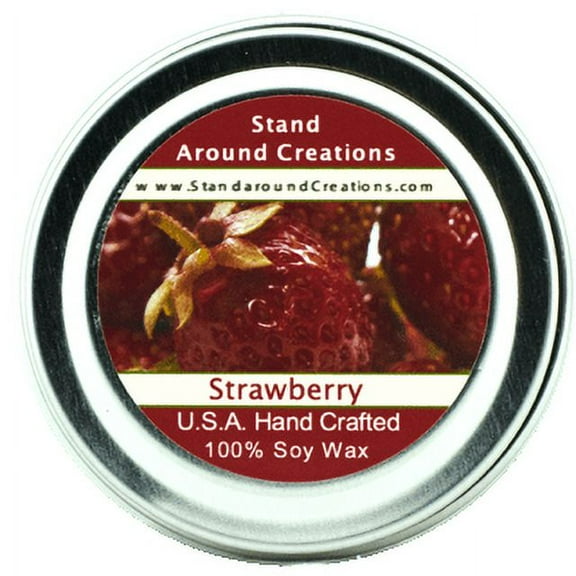 STRAWBERRY TIN 2-OZ. ALL NATURAL SOY CANDLE