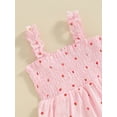 thumbnail image 4 of Infant Baby Girls Summer 2 Piece Outfits Strawberry Print Sleeveless Romper and Headband Set, 4 of 8