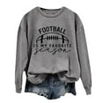 thumbnail image 1 of WEAIXIMIUNG Ensemble de Chandails en Molleton Courts Manches Longues Col Rond pour Femmes Imprimé Graphique Football Sans Capuche, 1 of 4