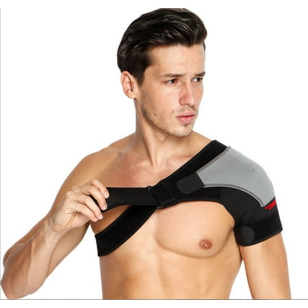 ADLIKES Shoulder Support Adjustable Shoulder Wrap Belt Band Gym Sport Brace for Left (Best Exercise For Shoulder Injury)