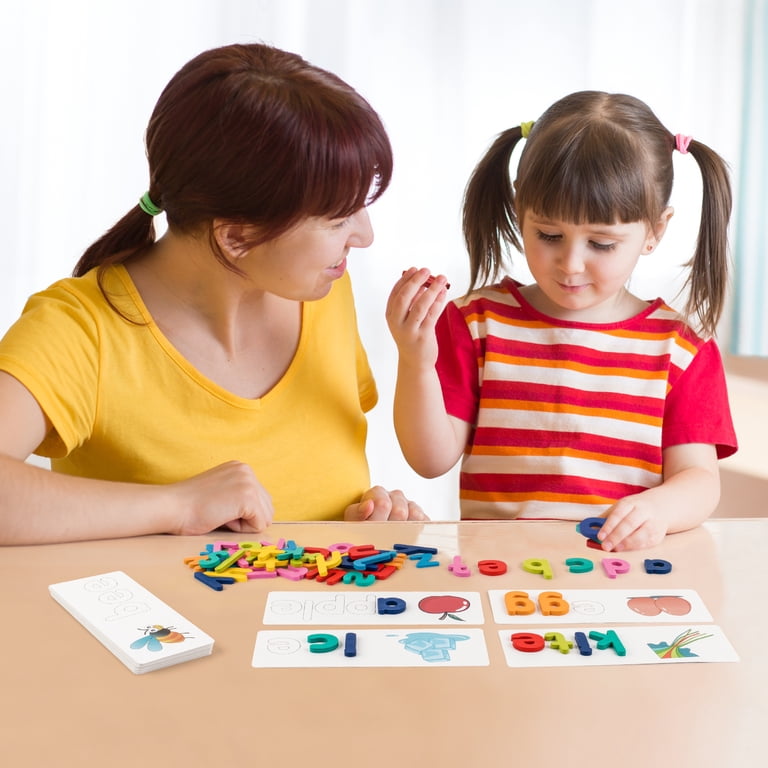 Wooden Blocks Spelling Game - 8.07x4.53x1.81 pulgadas, de alfabeto Blocks with Flash Cards | Learning Toy with Bell, Sight Words Recognition Game for Kids Ages 3 Wooden Blocks Spelling Game - 8.07x4.53x1.81 pulgadas, de alfabeto Blocks with Flash Cards | Learning Toy with Bell, Sight Words Recognition Game for Kids Ages 3